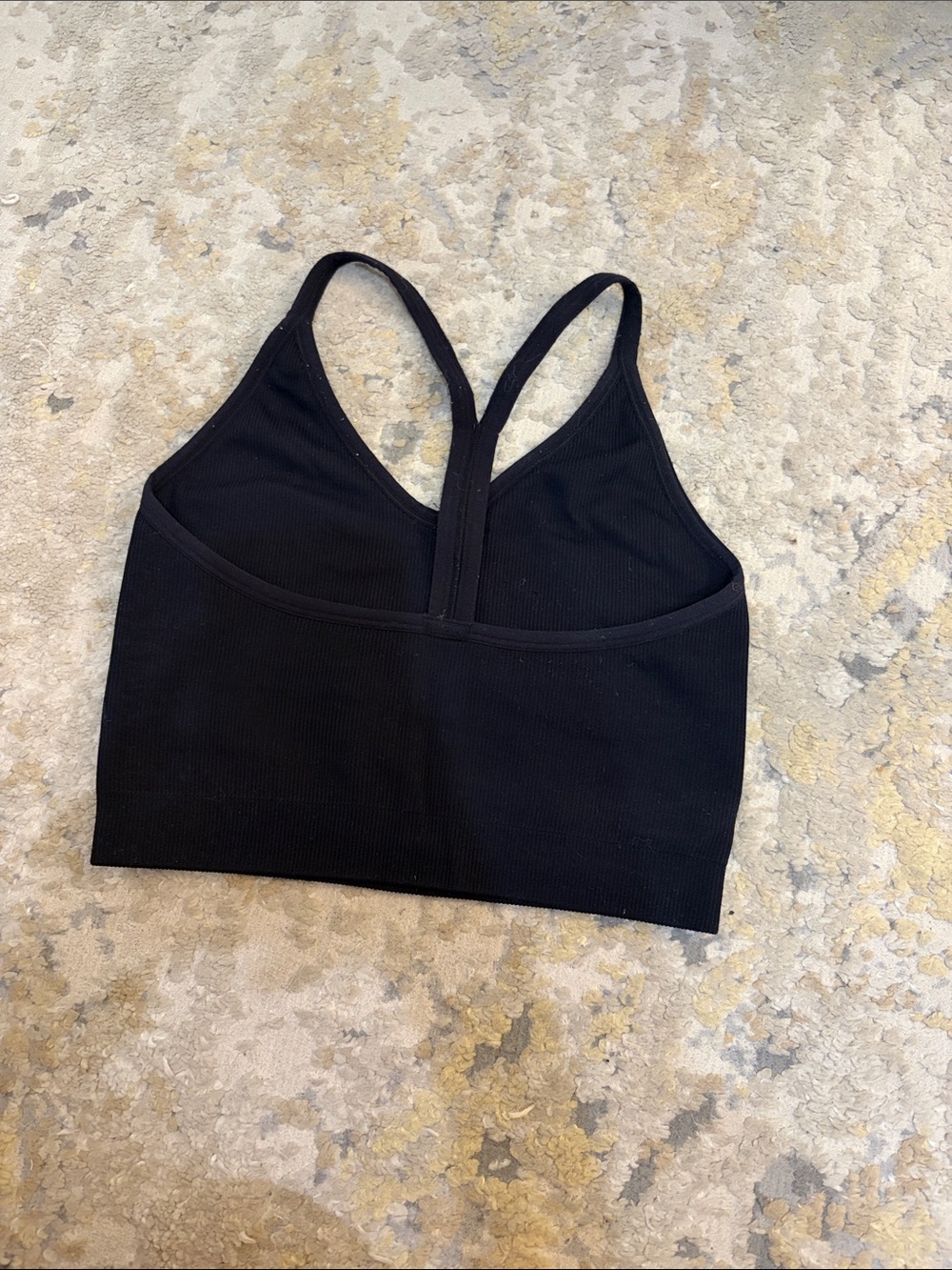Set Active Black Racerback Ribbed Bralette - Picture 2 of 4